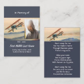 Christian Memorial Keepsake  Clouds Biplane Sky 名刺 (正面/裏面)