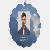 Christian Memorial Keepsake Clouds Sky Heavenly オーナメントカード (左)