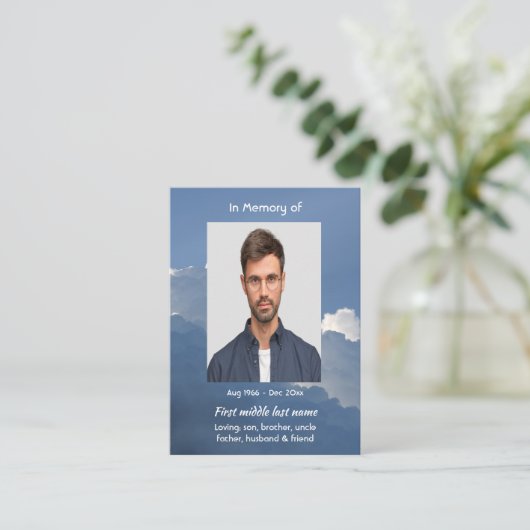 Christian Memorial Keepsake Clouds Sky Heavenly 名刺 (スタンド正面)