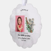 Christian Memorial Keepsake Cute Koala Children オーナメントカード (左)