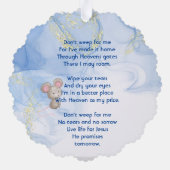Christian Memorial Keepsake Cute Little Mouse  オーナメントカード (裏面)