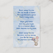 Christian Memorial Keepsake Cute Little Mouse 名刺 (裏面)