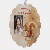 Christian Memorial Keepsake Cute Red Squirrel オーナメントカード (左)