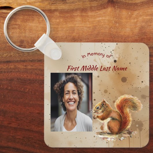 Christian Memorial Keepsake Cute Red Squirrel キーホルダー (正面)