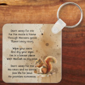 Christian Memorial Keepsake Cute Red Squirrel キーホルダー (裏面)