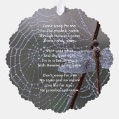 Christian Memorial Keepsake Dragonfly Dewdrops オーナメントカード (裏面)