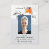 Christian Memorial Keepsake English Robin Bird 名刺 (正面)
