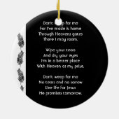 Christian Memorial Keepsake Feather Tribal Boho  セラミックオーナメント (裏面)