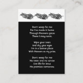 Christian Memorial Keepsake Feather Tribal Boho  名刺 (裏面)