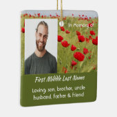 Christian Memorial Keepsake Field  Red Poppy セラミックオーナメント (右)