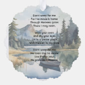 Christian Memorial Keepsake Fishing Lake in Boat オーナメントカード (裏面)