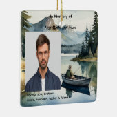 Christian Memorial Keepsake Fishing Lake in Boat セラミックオーナメント (右)
