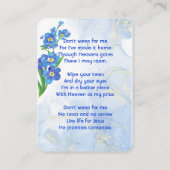 Christian Memorial Keepsake Forget me Not" Flowers 名刺 (裏面)