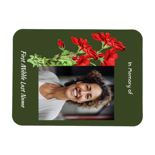 Christian Memorial Keepsake Geranium Flower マグネット (横)