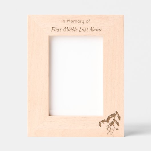 Christian Memorial Keepsake Geranium Flower レーザー彫刻フレーム (正面)