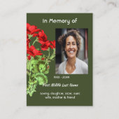 Christian Memorial Keepsake Geranium Flower 名刺 (正面)