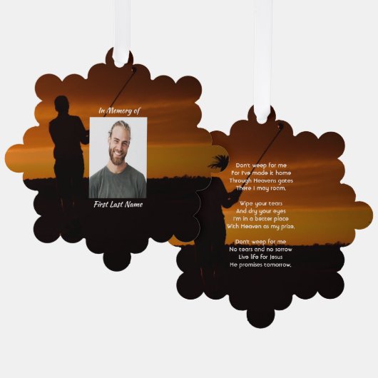 Christian Memorial Keepsake Golfer Golfing Golf オーナメントカード (正面/裏面)