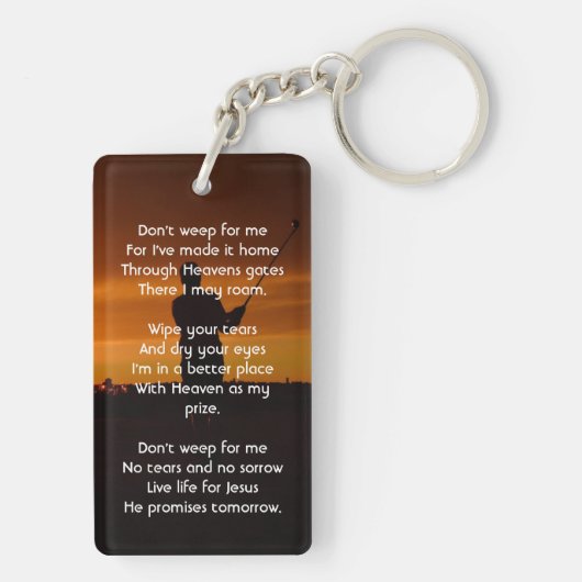 Christian Memorial Keepsake Golfer Golfing Golf キーホルダー (裏面)