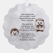 Christian Memorial Keepsake Hedgehog Children   オーナメントカード (裏面)