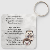 Christian Memorial Keepsake Hedgehog Children キーホルダー (裏面)