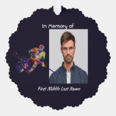 Christian Memorial Keepsake Hockey Player Sport オーナメントカード (正面)