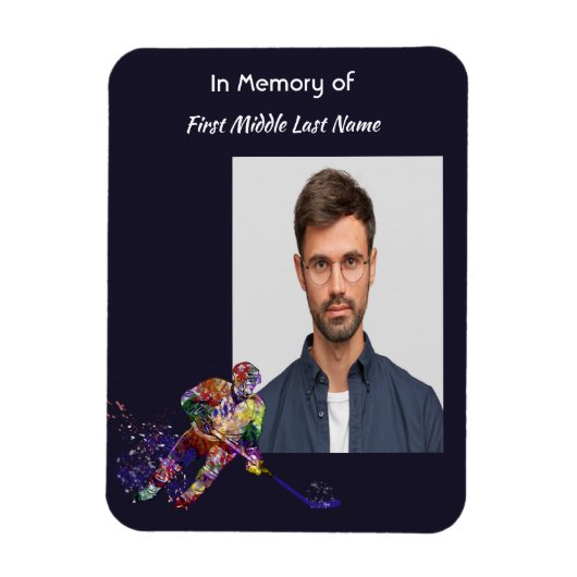 Christian Memorial Keepsake Hockey Player Sport マグネット (縦)