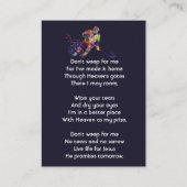 Christian Memorial Keepsake Hockey Player Sport 名刺 (裏面)