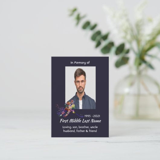 Christian Memorial Keepsake Hockey Player Sport 名刺 (スタンド正面)