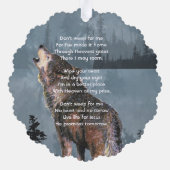 Christian Memorial Keepsake Howling Wolf Art オーナメントカード (裏面)