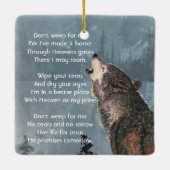 Christian Memorial Keepsake Howling Wolf Art セラミックオーナメント (裏面)