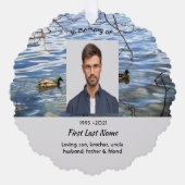 Christian Memorial Keepsake Lake Ducks Birds オーナメントカード (正面)