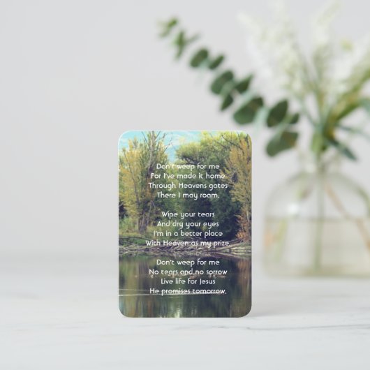 Christian Memorial Keepsake Lake Pond Park Ducks 名刺 (スタンド正面)