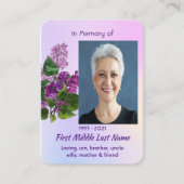 Christian Memorial Keepsake Lilac Garden Flower  名刺 (正面)