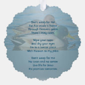 Christian Memorial Keepsake Mallard Ducks Bird オーナメントカード (裏面)
