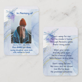 Christian Memorial Keepsake Memorial Dragonfly  名刺