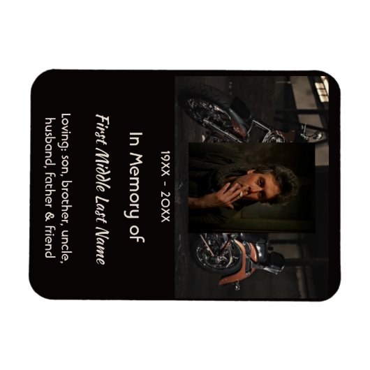 Christian Memorial Keepsake Motorcycle Biker マグネット (横)