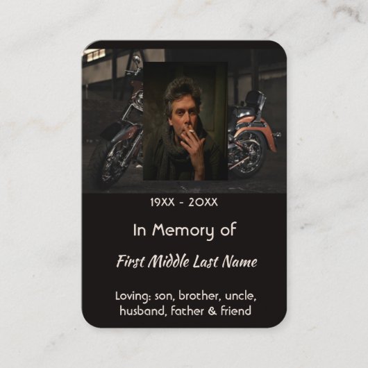 Christian Memorial Keepsake Motorcycle Biker 名刺 (正面)