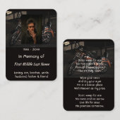 Christian Memorial Keepsake Motorcycle Biker 名刺 (正面/裏面)