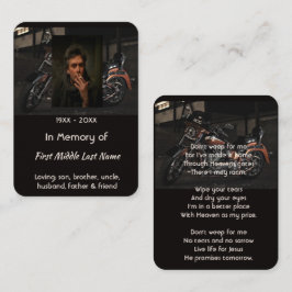 Christian Memorial Keepsake Motorcycle Biker 名刺
