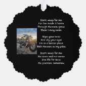 Christian Memorial Keepsake Motorcycle Chopper オーナメントカード (裏面)