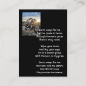 Christian Memorial Keepsake Motorcycle Chopper 名刺 (裏面)