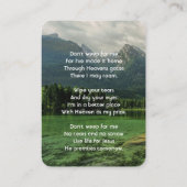 Christian Memorial Keepsake Mountain Lake  名刺 (裏面)