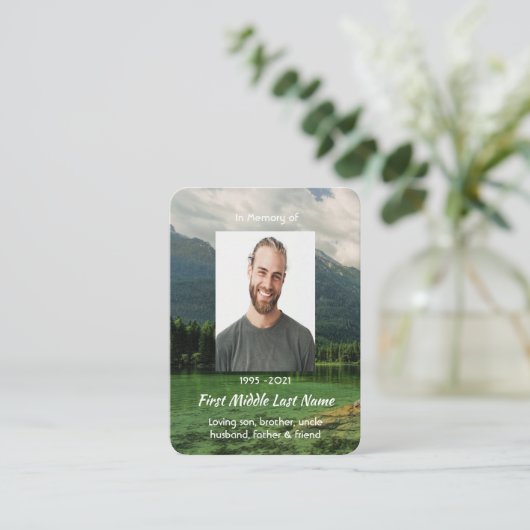 Christian Memorial Keepsake Mountain Lake  名刺 (スタンド正面)