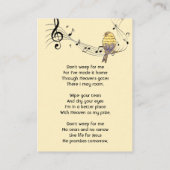 Christian Memorial Keepsake Music Bird 名刺 (裏面)