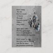 Christian Memorial Keepsake Music Jazz Band 名刺 (裏面)