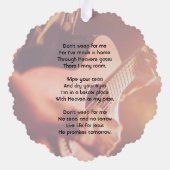 Christian Memorial Keepsake Musician Piano Guitar オーナメントカード (裏面)