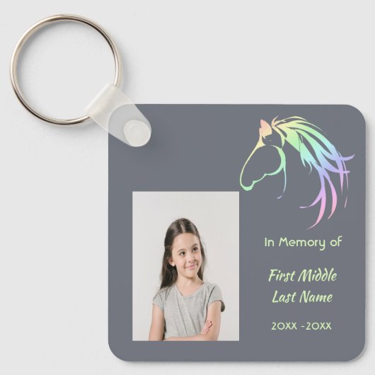Christian Memorial Keepsake Pastel Horse Art キーホルダー (正面)