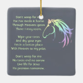 Christian Memorial Keepsake Pastel Horse Art セラミックオーナメント (裏面)