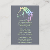 Christian Memorial Keepsake Pastel Horse Art 名刺 (裏面)