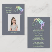 Christian Memorial Keepsake Pastel Horse Art 名刺 (正面/裏面)